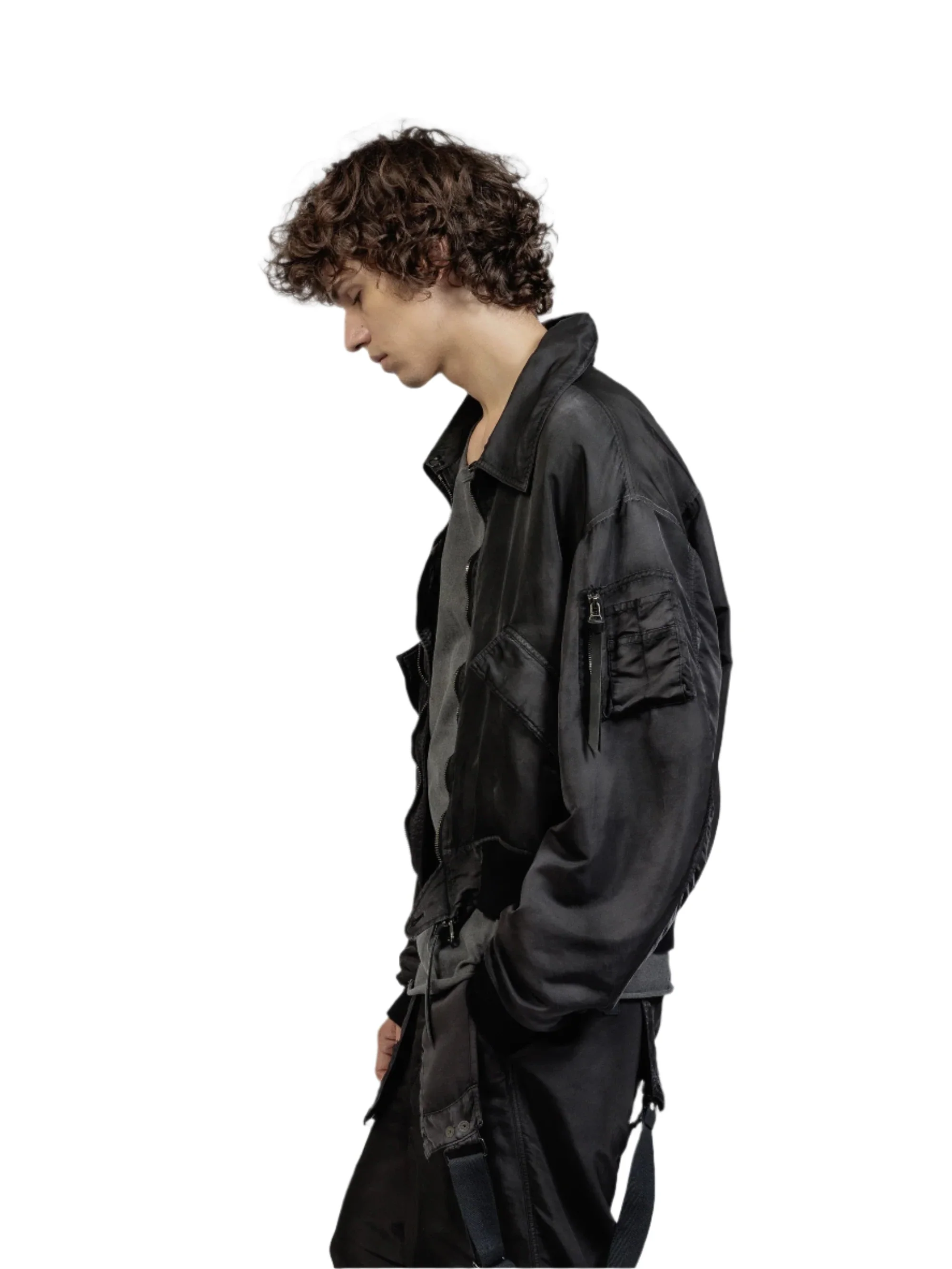 The Viridi-Anne Nylon Object Dyed Bomber Jacket - Image 5